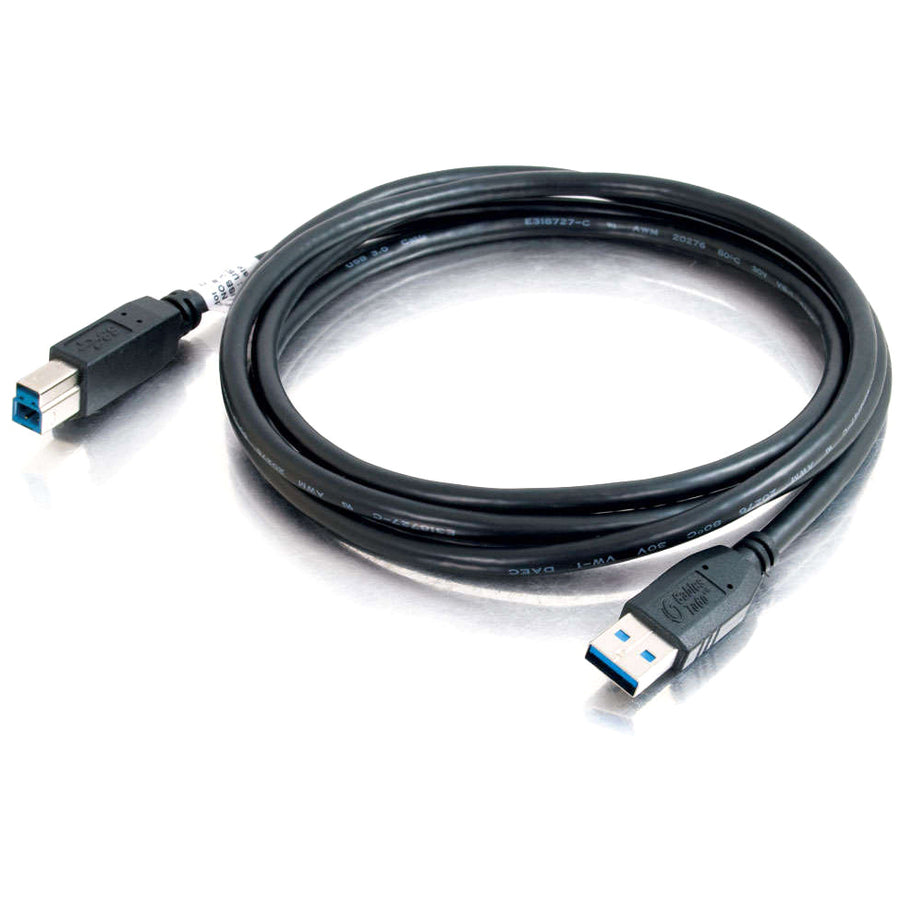 C2G 6.6ft USB A to USB B Cable - USB A to B Cable - USB 3.0 - Black - M/M 54174