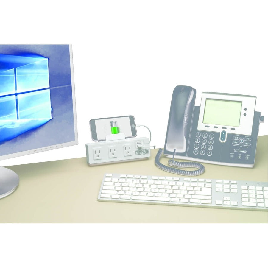 Tripp Lite by Eaton Protect It! TLP310USBCW 3-Outlet Surge Suppressor/Protector TLP310USBCW
