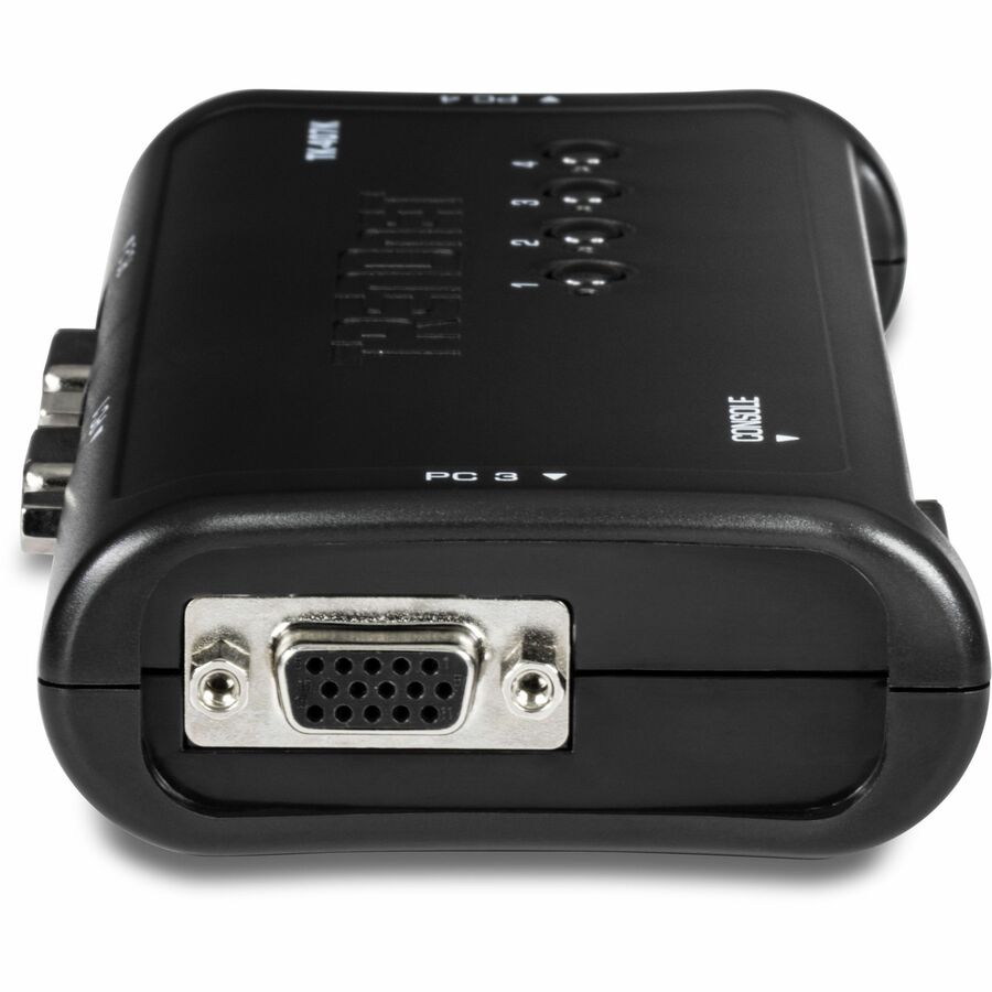 TRENDnet 4-Port USB KVM Switch Kit, VGA And USB Connections, 2048 x 1536 Resolution, Cabling Included, Control Up To 4 Computers, Compliant With Window, Linux, and Mac OS, White, TK-407K TK-407K