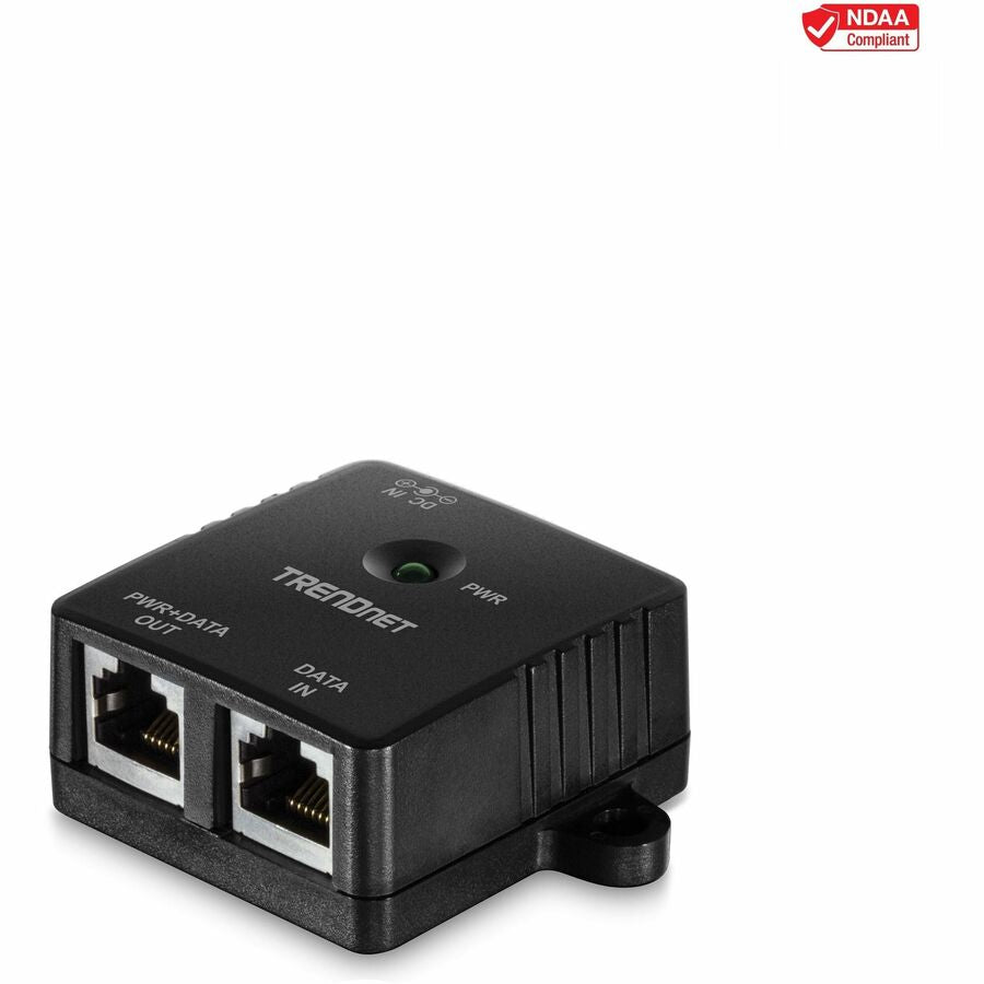 TRENDnet Gigabit Power Over Ethernet Injector, Full Duplex Gigabit Speeds, 1 x Gigabit Ethernet Port, 1 x PoE Gigabit Ethernet Port, Network Devices Up To 100M (328 ft), 15.4W, Black, TPE-113GI TPE-113GI
