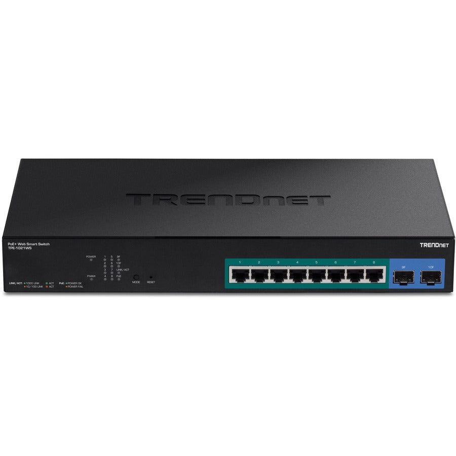 TRENDnet 10-Port Gigabit Web Smart PoE+ Switch TPE-1021WS