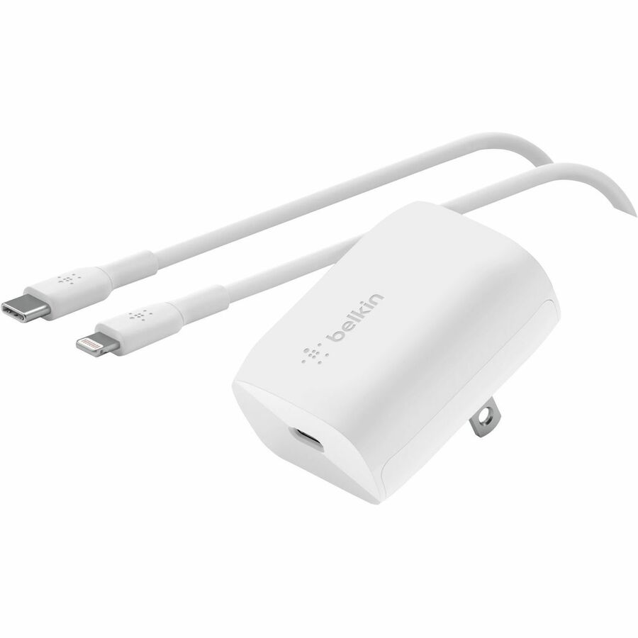 Belkin BoostCharge USB-C Wall Charger 20W + USB-C Cable with Lightning Connector - Power Adapter WCA006DQ1MWH-B5