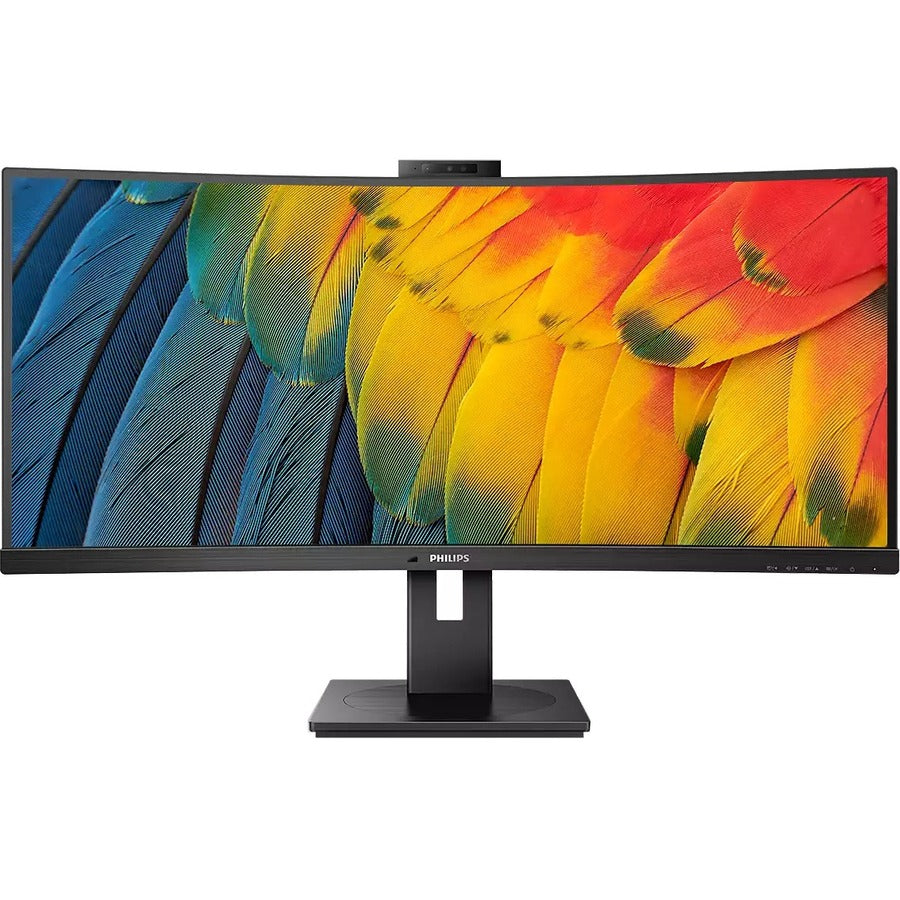 Philips Ultrawide 34B1U5600CH 34" Class Webcam UW-QHD Curved Screen LCD Monitor - 21:9 - Textured Black 34B1U5600CH