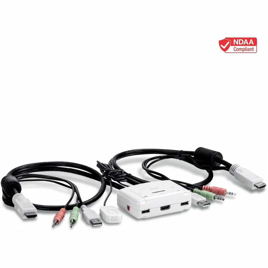 TRENDnet 2-Port HDMI KVM Switch, Control 2 Computers With One Set Of Console Controls, Full HD 1080P, HDMI And 3.5 mm Analog Audio, Monitor Switch, Windows And Mac KVM Switch Software, White, TK-215I TK-215I