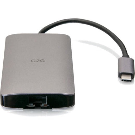 C2G USB C Dock with HDMI, USB, Ethernet, SD, USB C & Power up to 100W C2G54458