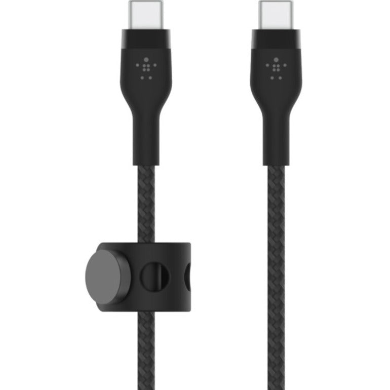 Belkin 60W USB-C to USB-C Cable - 480 Mbps - Silicone, Braided - M/M - 3m/9.9ft - Black CAB011BT3MBK