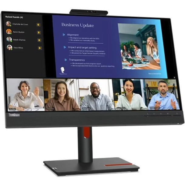 Lenovo ThinkVision T24v-30 24" Class Webcam Full HD LCD Monitor - 16:9 - Raven Black 63D8MAR3US