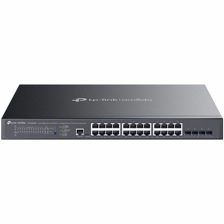 TP-Link 24-Port Gigabit and 4-Port 10GE SFP+ L2+ Managed Switch with 16-Port PoE+ & 8-Port PoE++ SG3428XMPP