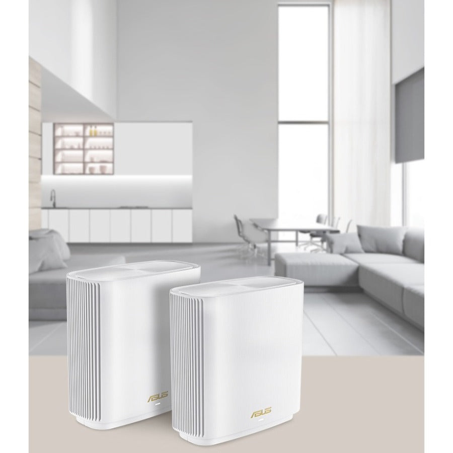 Asus ZenWiFi ET8 ET8 (W-2-PK) Wi-Fi 6 IEEE 802.11ax Wireless Router ET8 (W-2-PK)