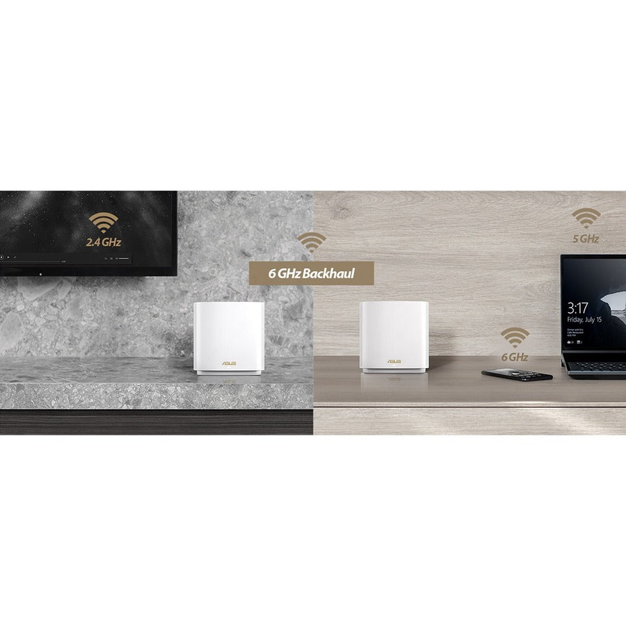 Asus ZenWiFi ET8 ET8 (W-2-PK) Wi-Fi 6 IEEE 802.11ax Wireless Router ET8 (W-2-PK)