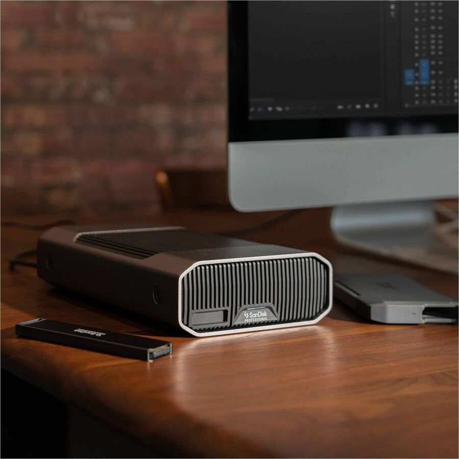 SanDisk Professional G-DRIVE PROJECT SDPHG1H-008T-NBAAD 8 TB Portable Hard Drive - External - Gray SDPHG1H-008T-NBAAD