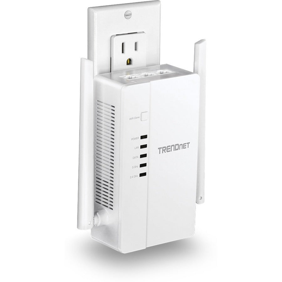 TRENDnet Wi-Fi Everywhere Powerline 1200 AV2 Dual-Band AC1200 Wireless Access Point Kit, Includes 1 x TPL-430AP And 1 x TPL-423E, 3 x Gigabit Ports, Easy Installation, White, TPL-430APK TPL-430APK