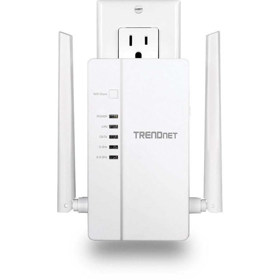 TRENDnet Wi-Fi Everywhere Powerline 1200 AV2 Dual-Band AC1200 Wireless Access Point Kit, Includes 1 x TPL-430AP And 1 x TPL-423E, 3 x Gigabit Ports, Easy Installation, White, TPL-430APK TPL-430APK
