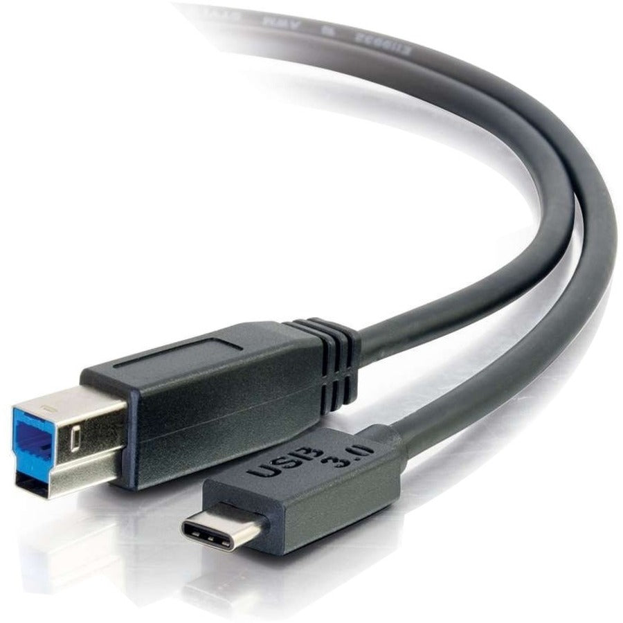 C2G 6ft (1.8m) USB 3.0 (USB 3.1 Gen 1) USB-C to USB-B Cable M/M - Black 28866
