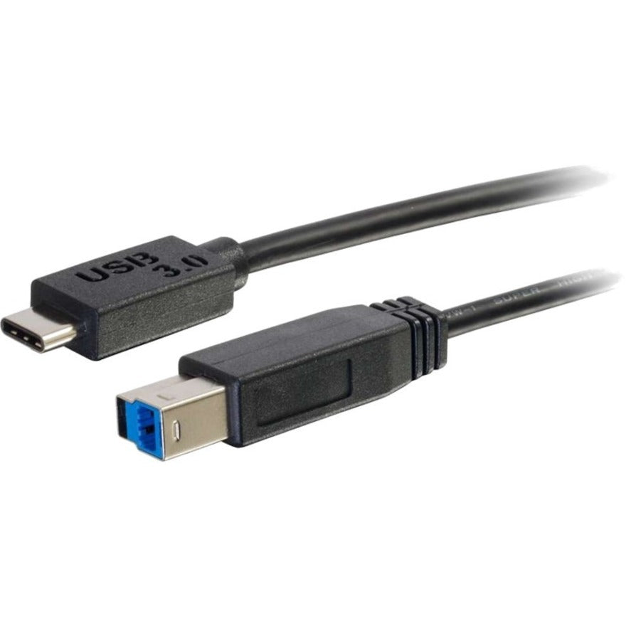 C2G 6ft (1.8m) USB 3.0 (USB 3.1 Gen 1) USB-C to USB-B Cable M/M - Black 28866