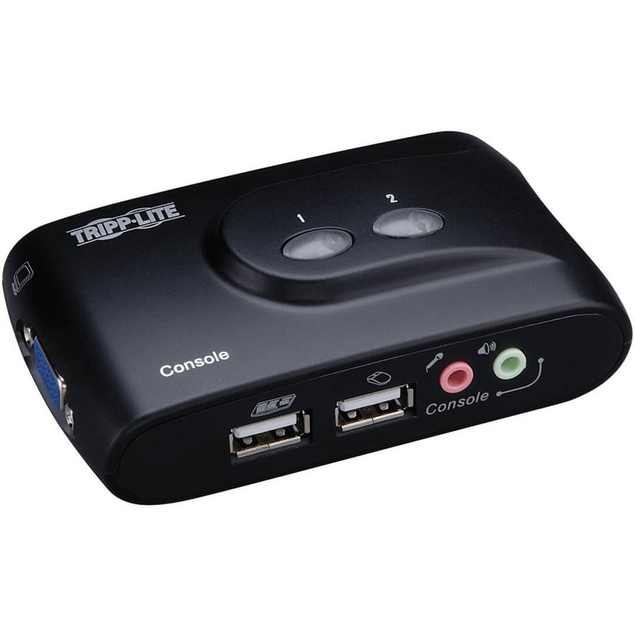 Tripp Lite by Eaton 2-Port Compact USB KVM Switch with Audio and Cable B004-VUA2-K-R