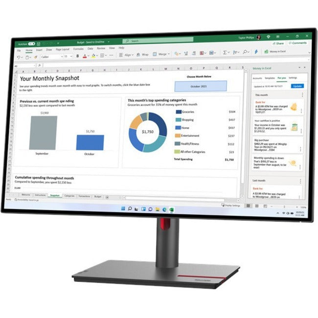 Lenovo ThinkVision P27h-30 27" Class WQHD LCD Monitor - 16:9 63A1ZAR1US