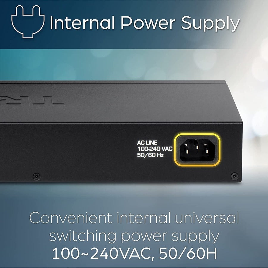 TRENDnet 16-Port Gigabit Switch, TEG-S17, 16 x Gigabit RJ-45 Ports, 32Gbps Switching Capacity, Fanless Design, Metal Enclosure, Internal Power Supply, Lifetime Protection, Black TEG-S17