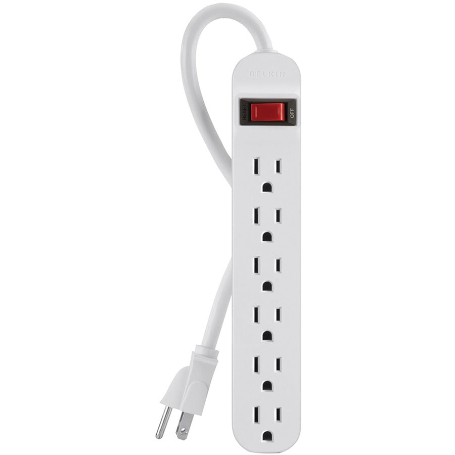 Belkin 6 Outlet Power Strip - 3 foot cord - White F9P609-03