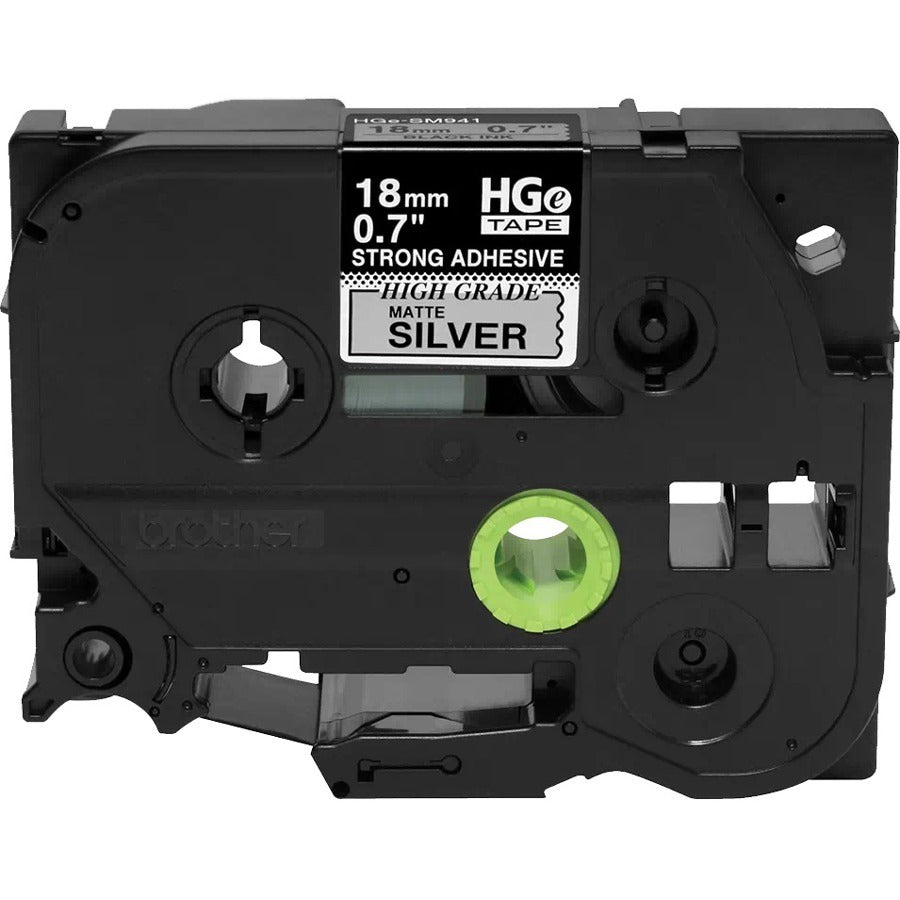 Brother HGES9415PK Black on Matte Silver Extra-Strength Adhesive Label Tape HGES9415PK