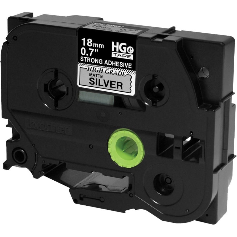 Brother HGES9415PK Black on Matte Silver Extra-Strength Adhesive Label Tape HGES9415PK