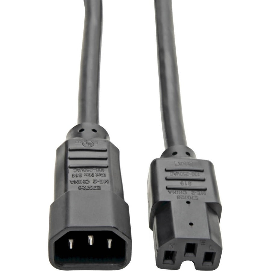 Eaton Tripp Lite Series Power Cord C14 to C15 - Heavy-Duty, 15A, 250V, 14 AWG, 6 ft. (1.83 m), Black P018-006