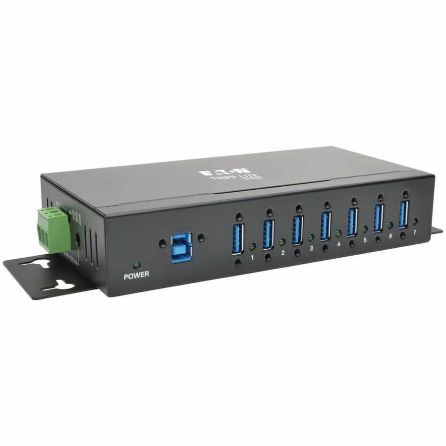 Eaton Tripp Lite Series 7-Port Industrial-Grade USB 3.x (5Gbps) Hub - 20 kV ESD Immunity, Metal Housing, Mountable U360-007-IND