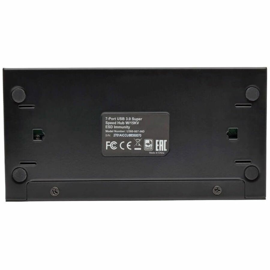 Eaton Tripp Lite Series 7-Port Industrial-Grade USB 3.x (5Gbps) Hub - 20 kV ESD Immunity, Metal Housing, Mountable U360-007-IND