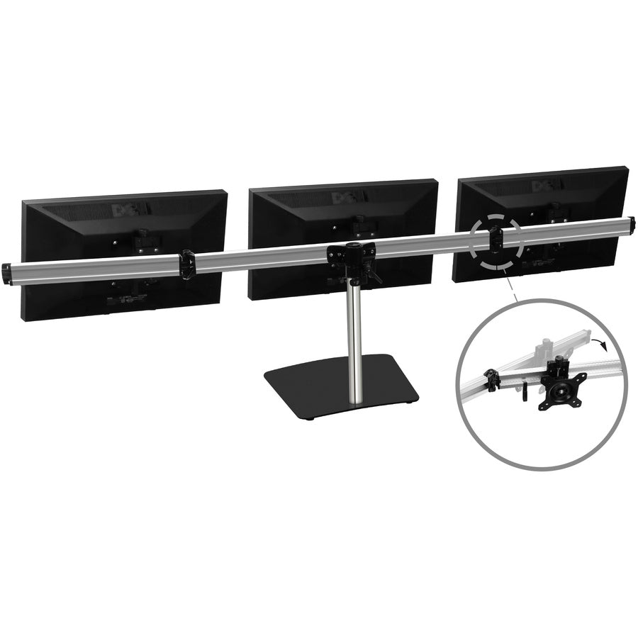 SIIG Premium Aluminum Freestanding Triple Monitor desk stand - 13" to 27" - Max Load 17.6 lbs each CE-MT2111-S1