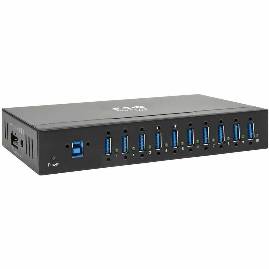 Eaton Tripp Lite Series 10-Port Industrial-Grade USB 3.x (5Gbps) Hub - 20 kV ESD Immunity, Metal Housing, Mountable U360-010-IND