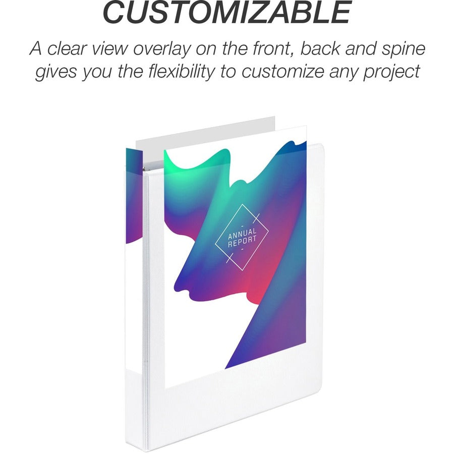 Samsill Economy 1 Inch 3 Ring Binder, Made in the USA, Round Ring Binder, Non-Stick Customizable Cover, White, 12 Pack (I008537C) I008537C