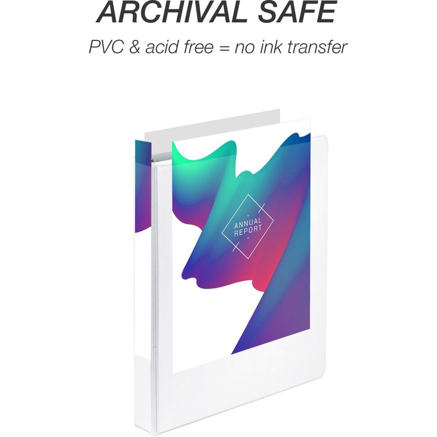 Samsill Economy 1 Inch 3 Ring Binder, Made in the USA, Round Ring Binder, Non-Stick Customizable Cover, White, 12 Pack (I008537C) I008537C