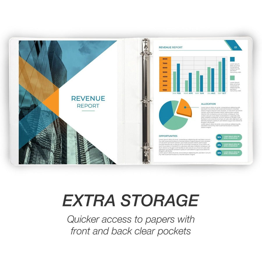 Samsill Economy 1 Inch 3 Ring Binder, Made in the USA, Round Ring Binder, Non-Stick Customizable Cover, White, 12 Pack (I008537C) I008537C