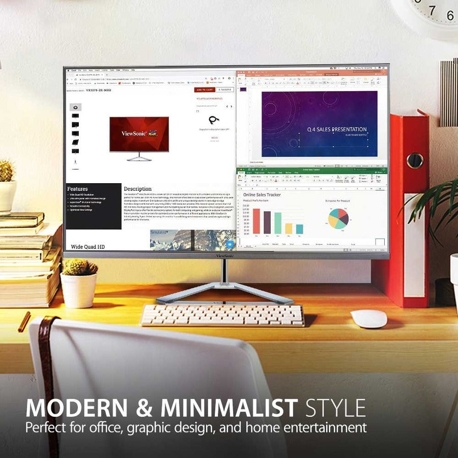 ViewSonic VX3276-2K-MHD 32 Inch Widescreen IPS 1440p Monitor with Ultra-Thin Bezels, HDMI DisplayPort and Mini DisplayPort VX3276-2K-MHD