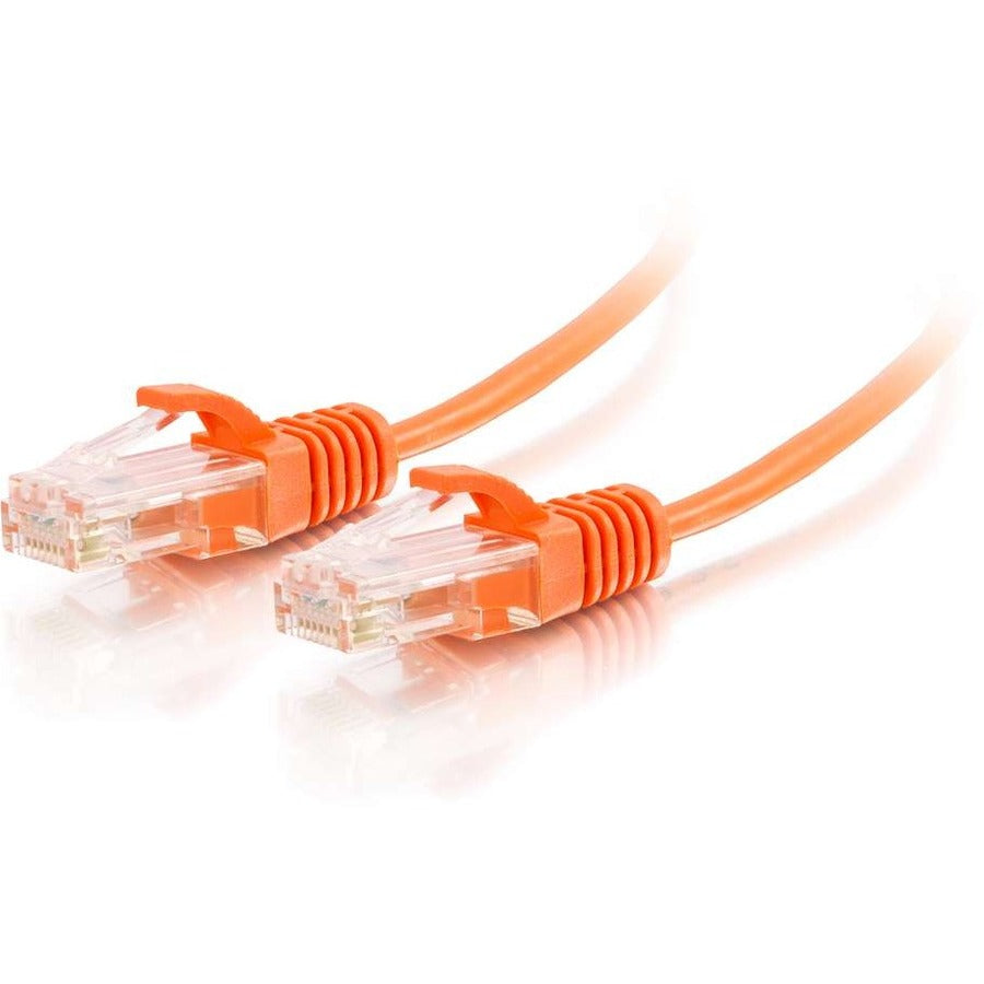 C2G 10ft Cat6 Snagless Unshielded (UTP) Slim Ethernet Cable - Cat6 Network Patch Cable - PoE - Orange 01179