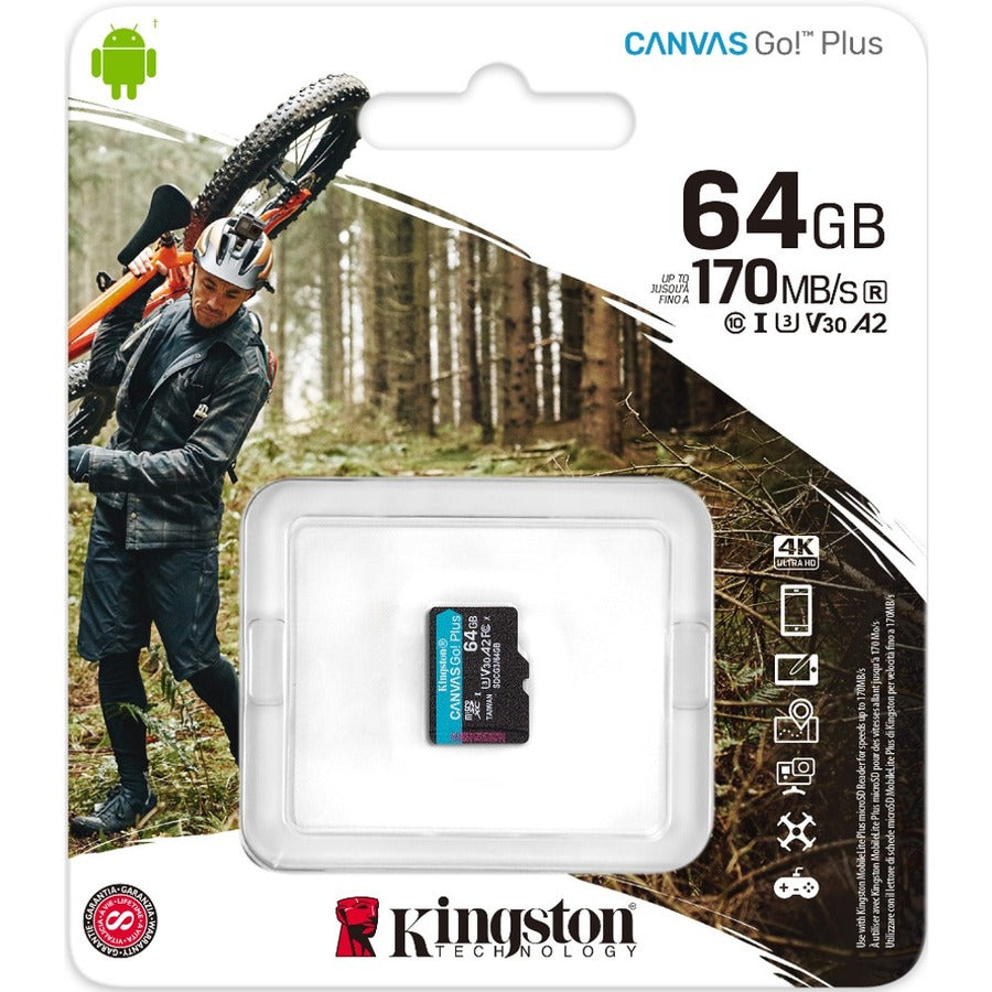 Kingston Canvas Go! Plus SDCG3 64 GB Class 10/UHS-I (U3) microSDXC SDCG3/64GBSP