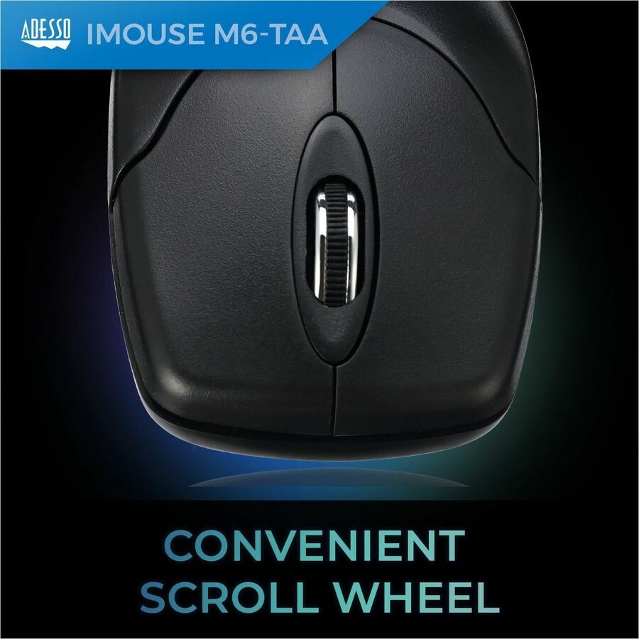 Adesso iMouse M6-TAA - Optical Scroll Mouse (TAA Compliant) IMOUSEM6-TAA