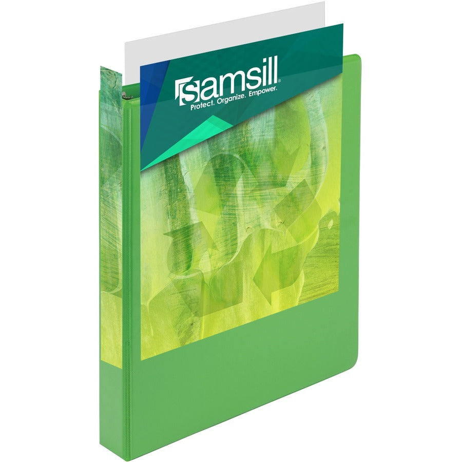 Samsill Plant-Based Durable 1 Inch 3 Ring Binders, Made in the USA, Fashion Clear View Binders, Up to 25% Plant-Based Plastic, Assorted 4 Pack (MP48639) MP48639