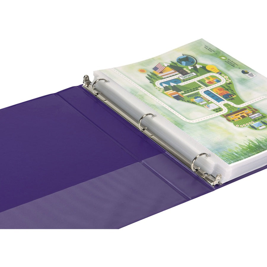 Samsill Plant-Based Durable 1 Inch 3 Ring Binders, Made in the USA, Fashion Clear View Binders, Up to 25% Plant-Based Plastic, Assorted 4 Pack (MP48639) MP48639