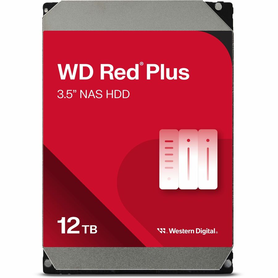 Western Digital Red Plus WD120EFBX 12 TB Hard Drive - 3.5" Internal - SATA (SATA/600) - Conventional Magnetic Recording (CMR) Method WD120EFBX