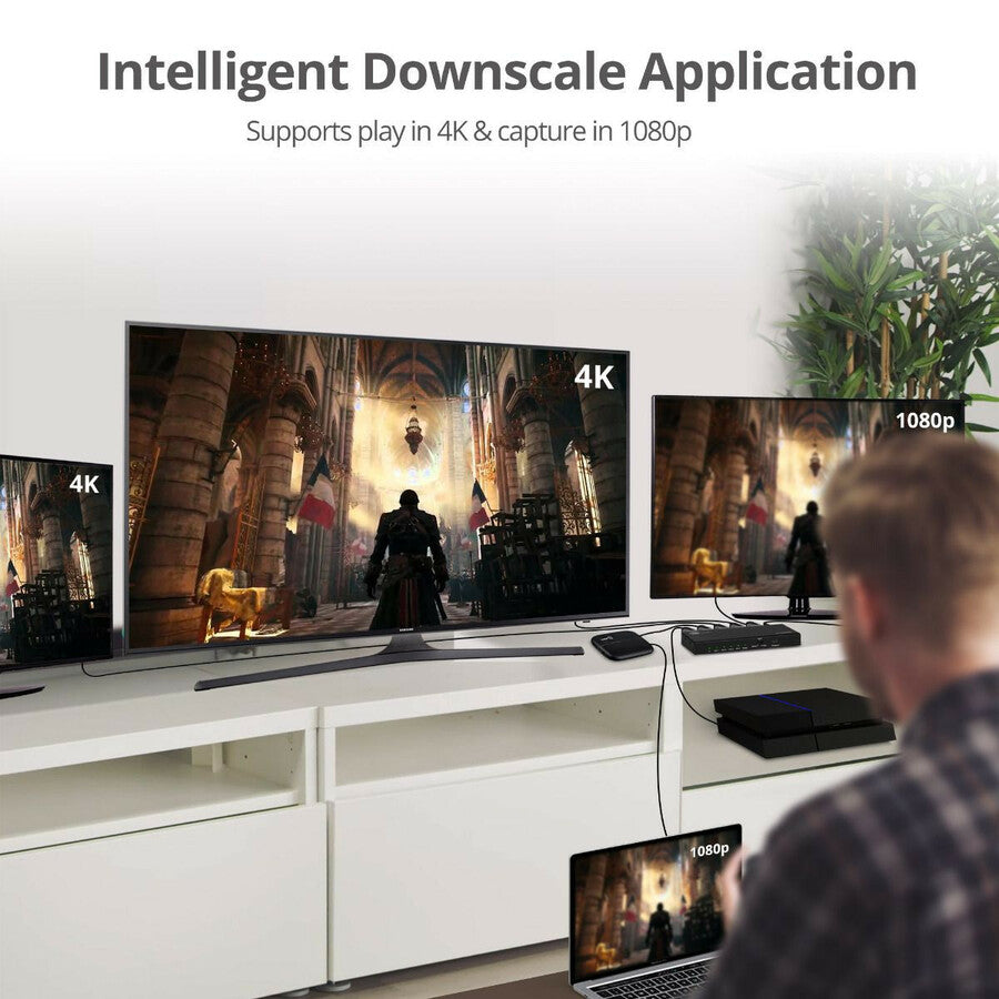 SIIG 4 Port HDMI 2.0 4K 60Hz HDR Splitter with EDID and Downscaling Feature CE-H26C11-S1