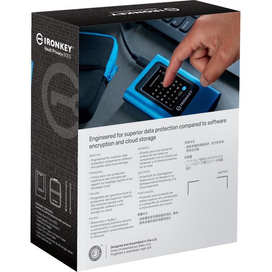 Kingston Vault Privacy 80 IKVP80ES/960G 960 GB Portable Solid State Drive - External IKVP80ES/960G