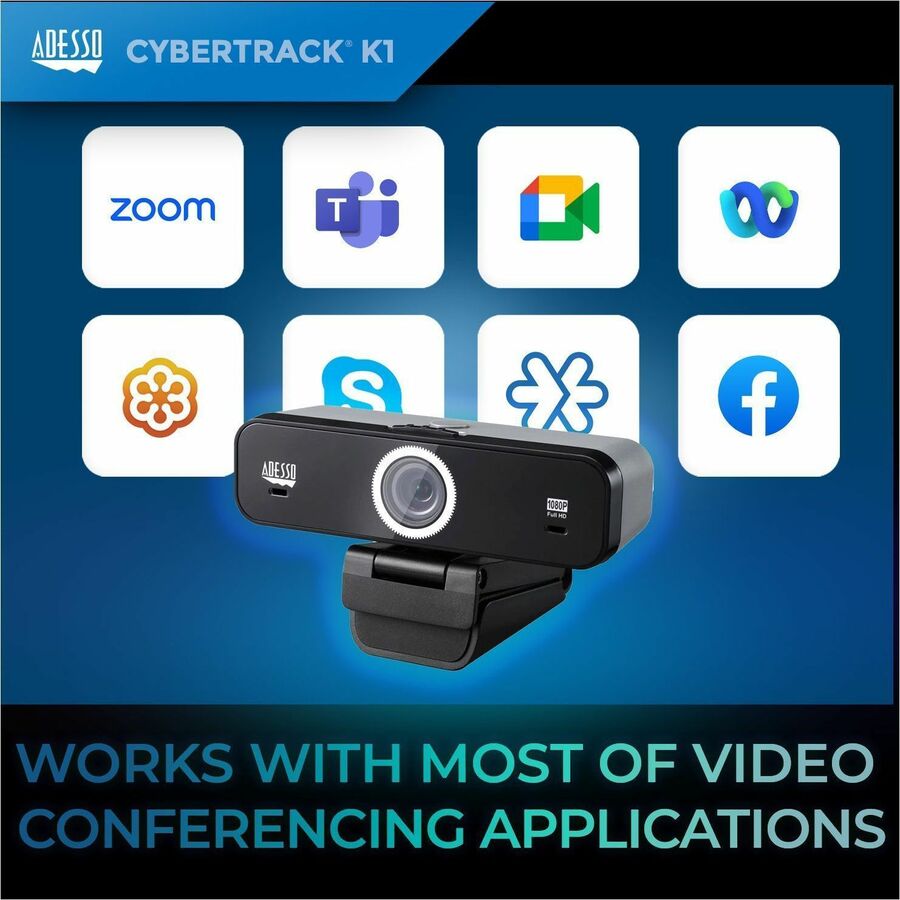 Adesso CyberTrack K1 Webcam - 2.1 Megapixel - 30 fps - USB 2.0 CyberTrack K1