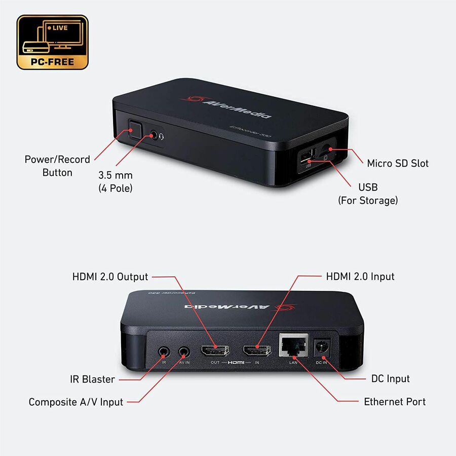 AVerMedia EzRecorder 330 (ER330), Record and Stream without PC, TAA Compliant ER330