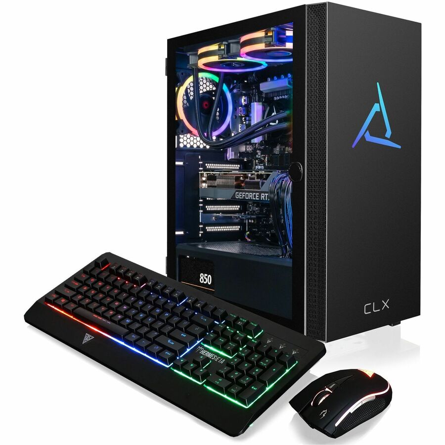 CLX SET Gaming Desktop - Liquid Cooled Intel Core i7 13700KF 3.4GHz 16-Core Processor, 32GB DDR5 Memory, GeForce RTX 4070 Ti 12GB GDDR6X Graphics, 1TB SSD, 4TB HDD, WiFi, Windows 11 Home 64-bit TGMSETRTU2C02WM