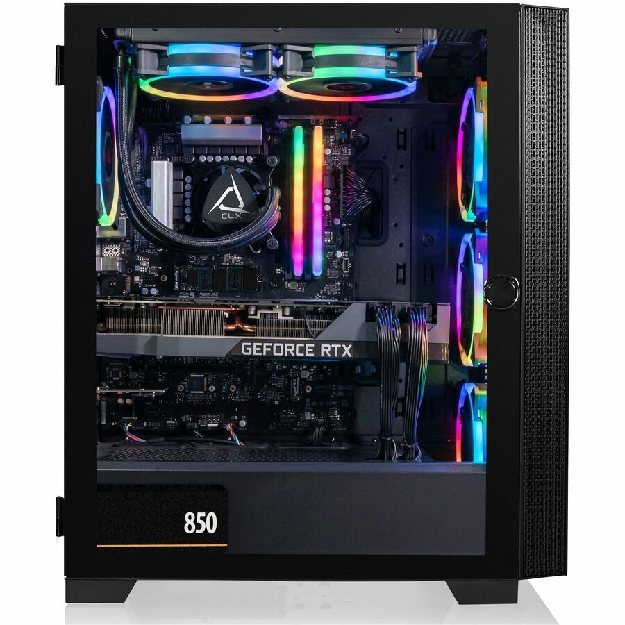 CLX SET Gaming Desktop - Liquid Cooled Intel Core i7 13700KF 3.4GHz 16-Core Processor, 32GB DDR5 Memory, GeForce RTX 4070 Ti 12GB GDDR6X Graphics, 1TB SSD, 4TB HDD, WiFi, Windows 11 Home 64-bit TGMSETRTU2C02WM