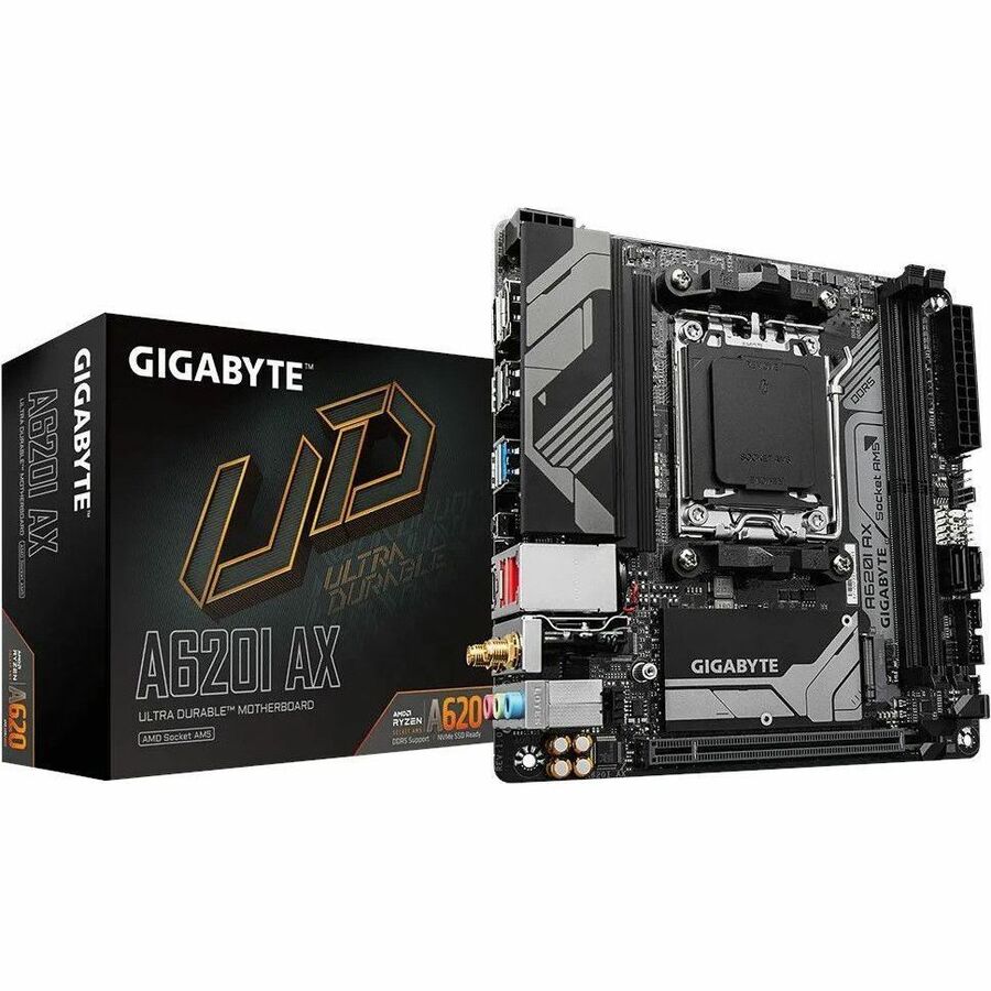 Gigabyte Ultra Durable A620I AX Gaming Desktop Motherboard - AMD A620 Chipset - Socket AM5 - Mini ITX A620I AX