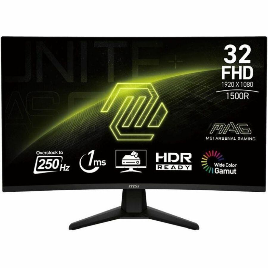 MSI MAG 32C6X 32" Class Full HD Curved Screen Gaming LED Monitor - 16:9 - Black MAG32C6X