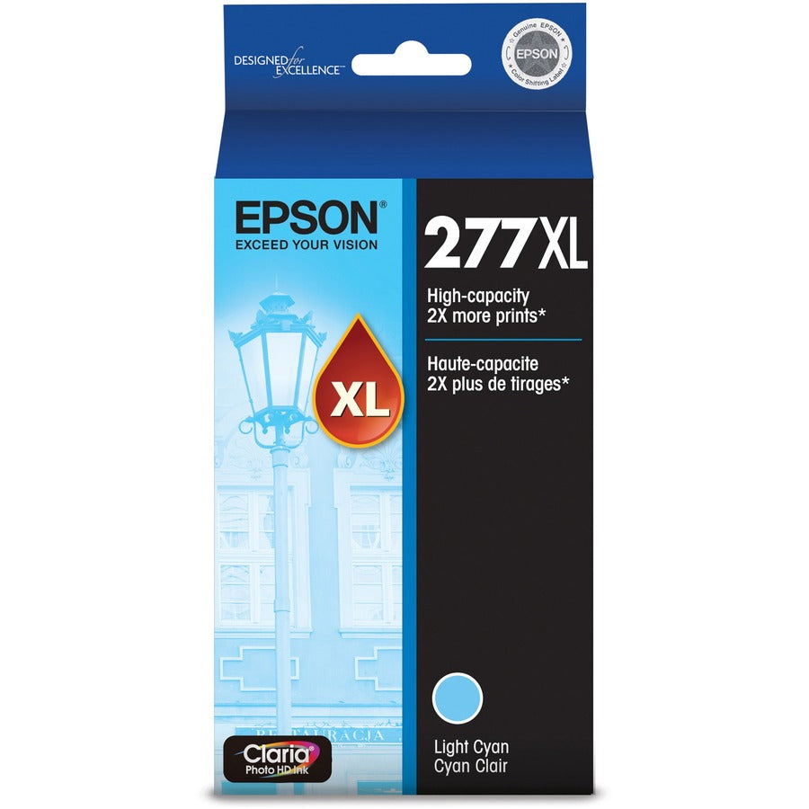 Epson Claria 277XL Original High Yield Inkjet Ink Cartridge - Light Cyan - 1 Each T277XL520-S