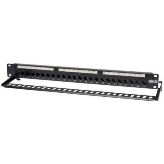 Tripp Lite by Eaton 24-Port 1U Rack-Mount Cat6/Cat5 Feedthrough Patch Panel, RJ45 Ethernet, TAA N254-024